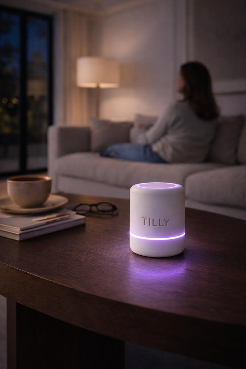 TILLY de nuit dans un salon